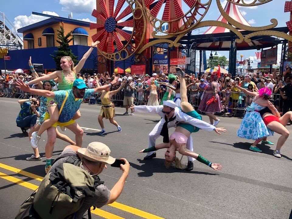Swing dancers dance in annual Mermaid Parade 